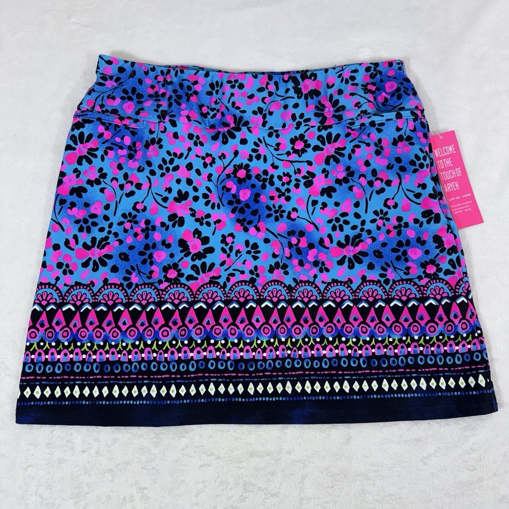 NWT Aryeh Women's Leopard Print UPF 50+ Skort Tennis Pickleball Golf Sz Large